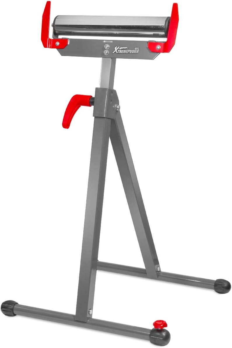 Folding Roller Stand Saw Horse Table, 250 LBS Load Capacity, Grey, Pack of 2 W872738