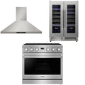 36 Gas Range, Range Hood and Wine Cooler M1209