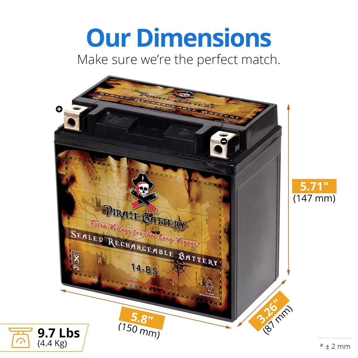 Motorcycle Battery 12 Volt 12 Ah 200 CCA D40324
