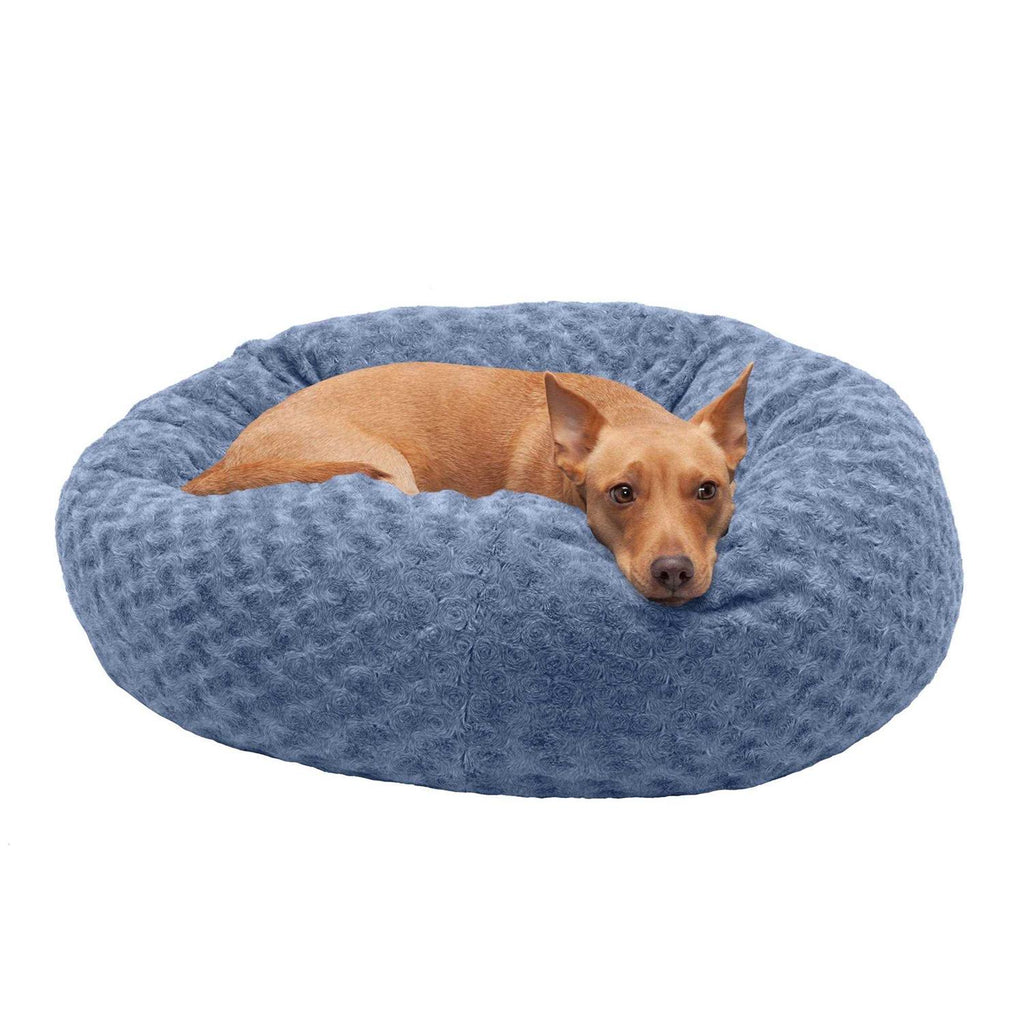 Curly Fur Plush Donut Dog Bed Q5021