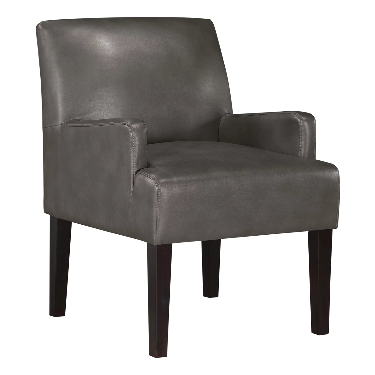 Pewter Faux Leather Guest Chair S715