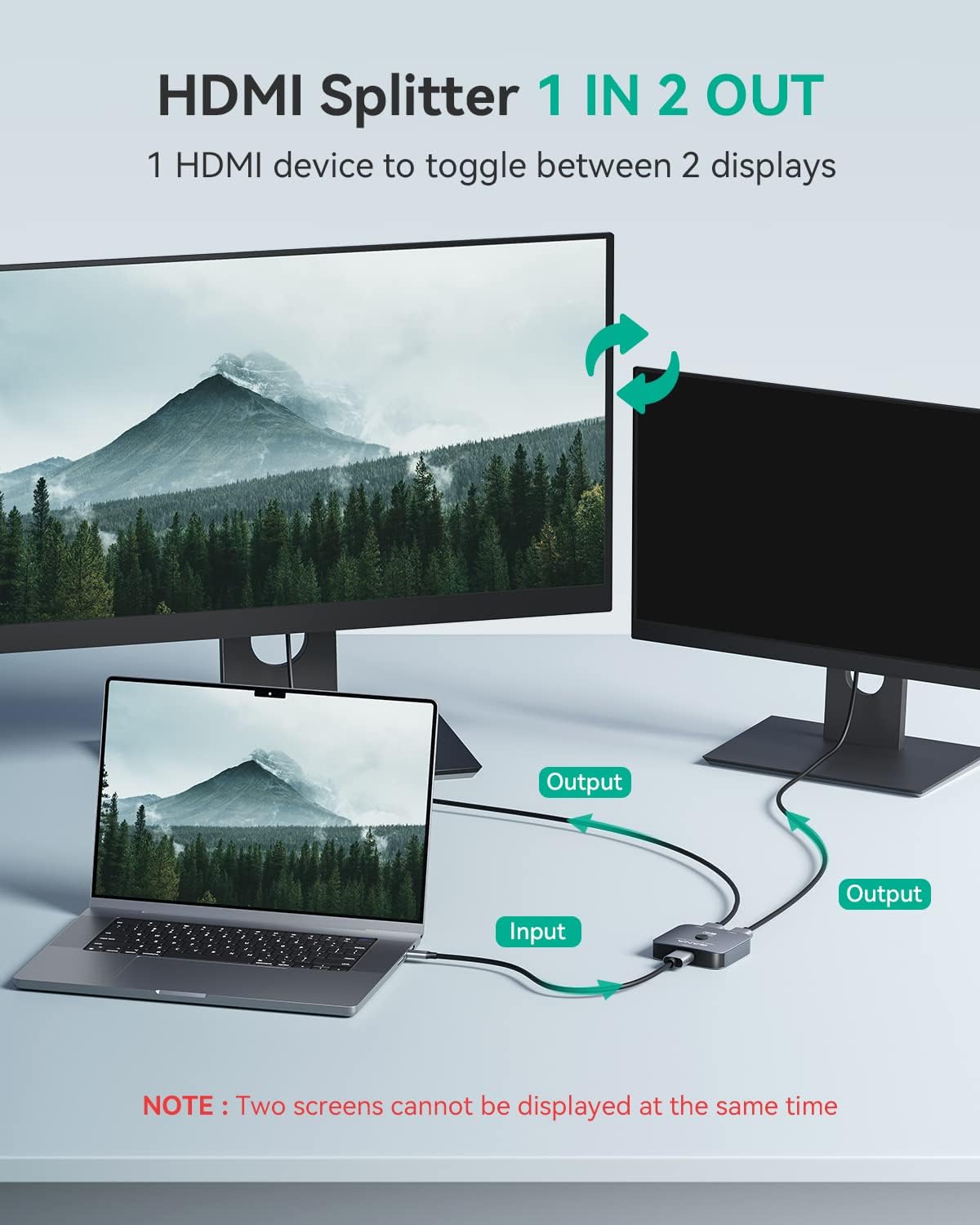 HDMI 2.1 Switch, 8K HDMI Switcher Splitter Bi-Directional 2 in 1 Out, 48Gbps Aluminum Ultra HD HDMI Hub P6271