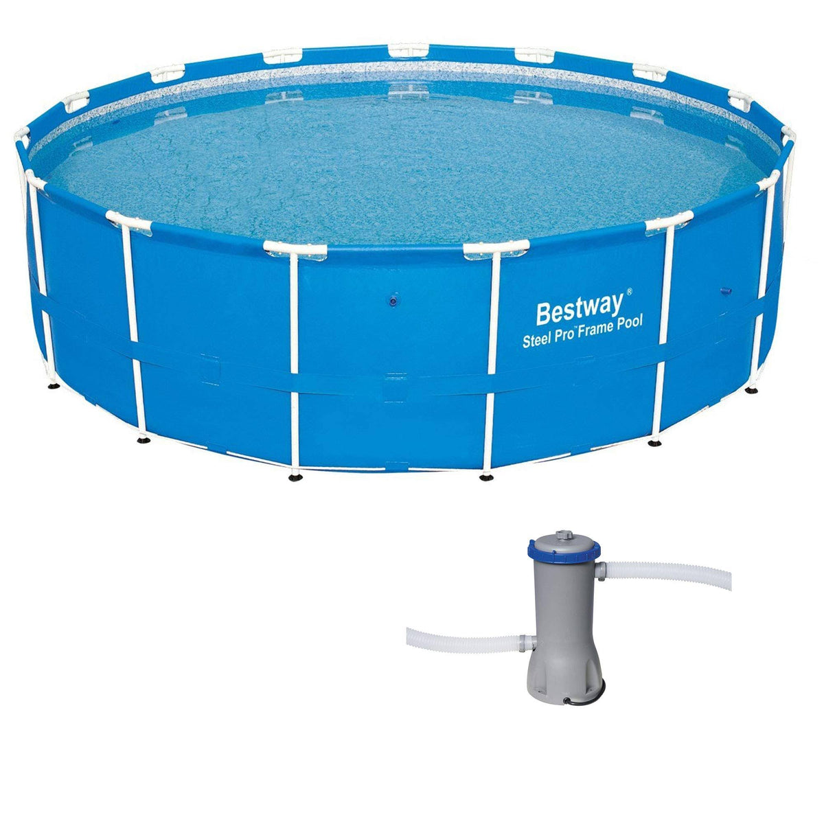 15ft x 48in Steel Pro Frame Above Ground Pool with Cartridge Filter Pump K8636