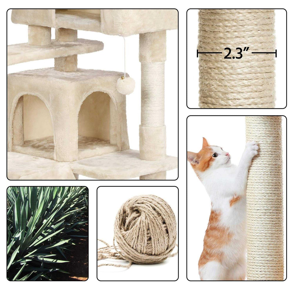 Plush Cat Tree with 2 Condos U28272