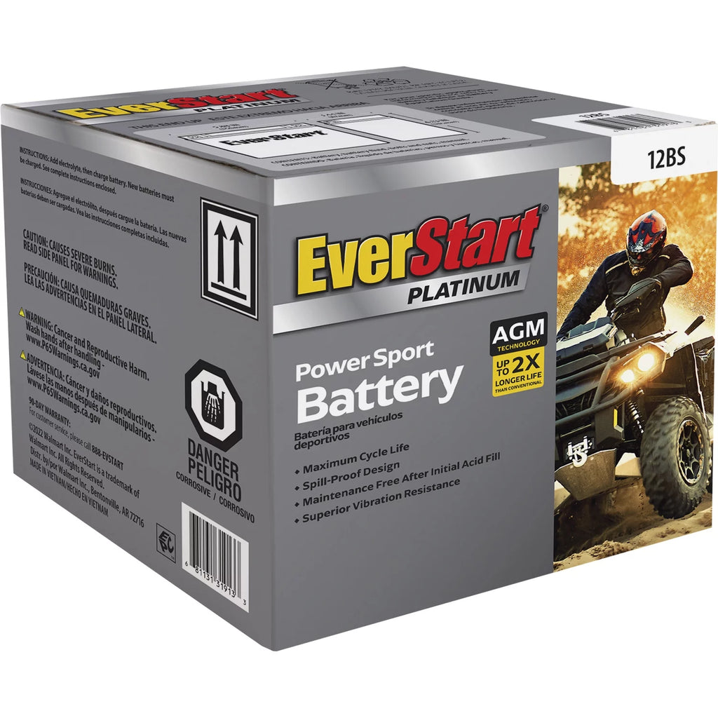 AGM PowerSport Battery Group Size 12BS 12 Volt 180 CCA D3154