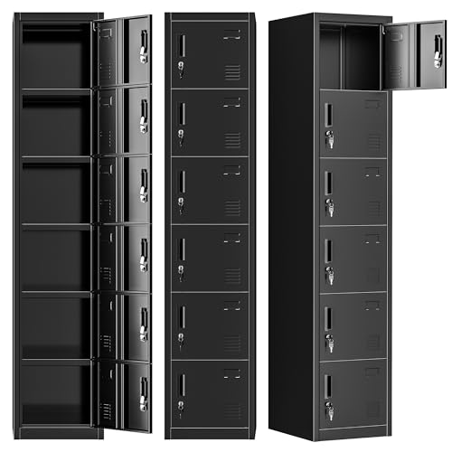 Black 6 Door Steel Lockers Z8894
