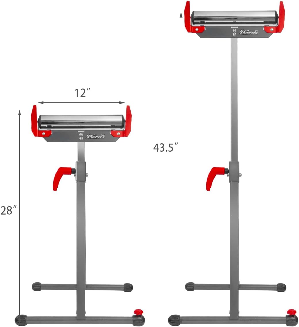 Folding Roller Stand Saw Horse Table, 250 LBS Load Capacity, Grey, Pack of 2 W872738