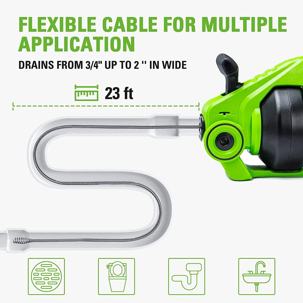 24V Drain Auger with 2Ah Battery and Fast Charger P1967