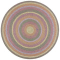 Handwoven Green Pink Rug C11053