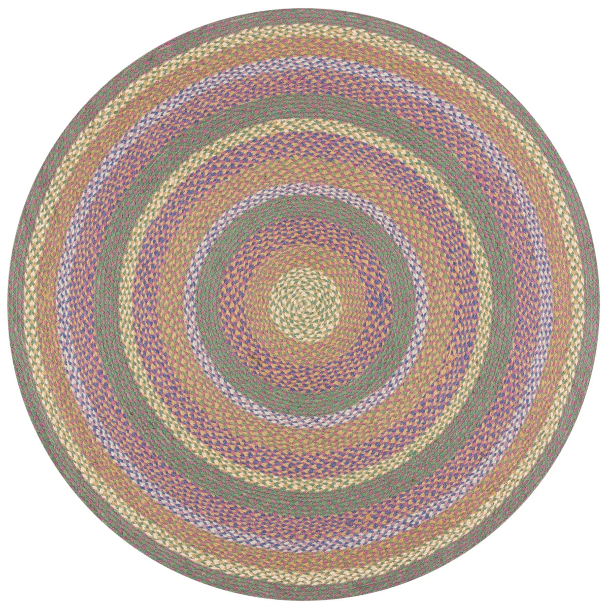 Handwoven Green Pink Rug C11053