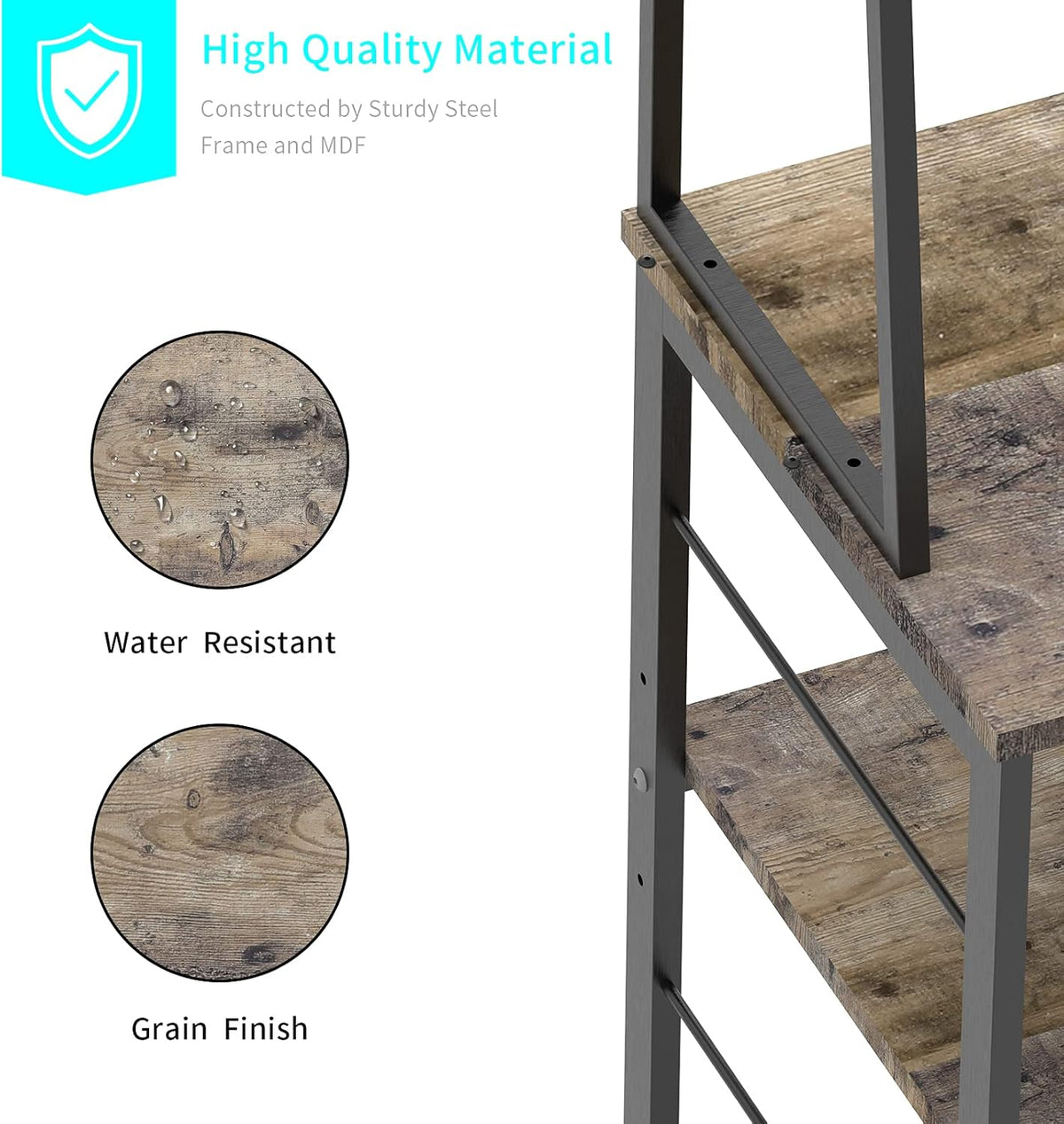 35.8" Large Farmhouse Coffee Station with 12 Hooks and Pull-Out Wire Basket, Coffee Bar Cart Table with Storage Shelves Rustic Brown V346685
