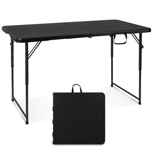 4 Foot Heavy Duty Plastic Folding Table with Carrying Handle Q735
