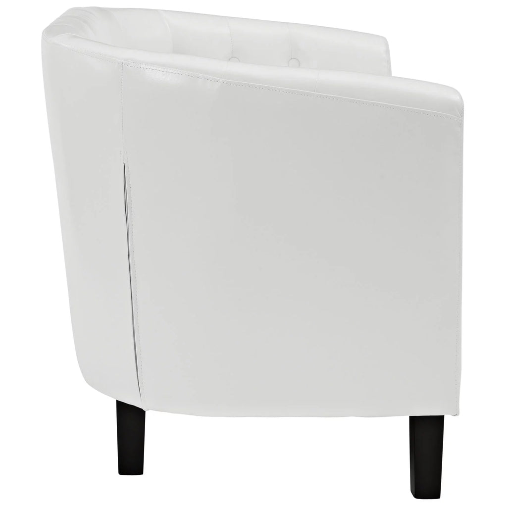 Two Seater Loveseat Sofa White S907168