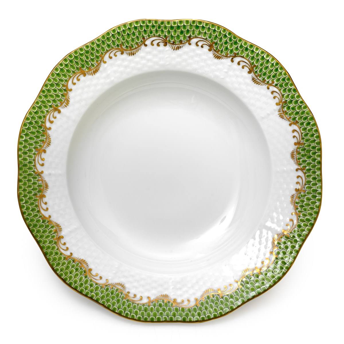 Fish Scale Evergreen Rim Soup Plate L144920