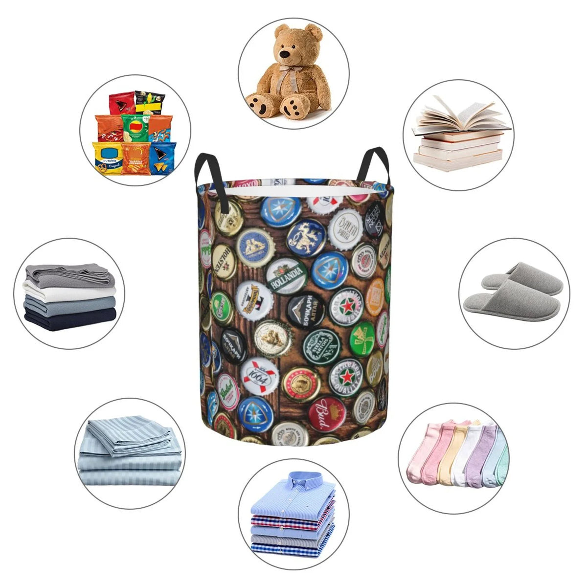 Collapsible Waterproof Laundry Hamper With Handles Y83977