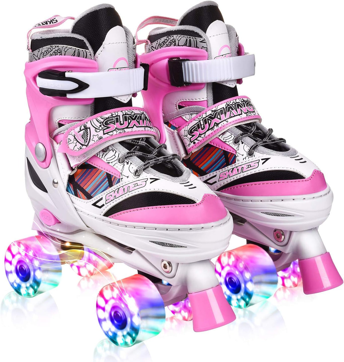 Camo Adjustable Roller Skates with Light up Wheels P450378