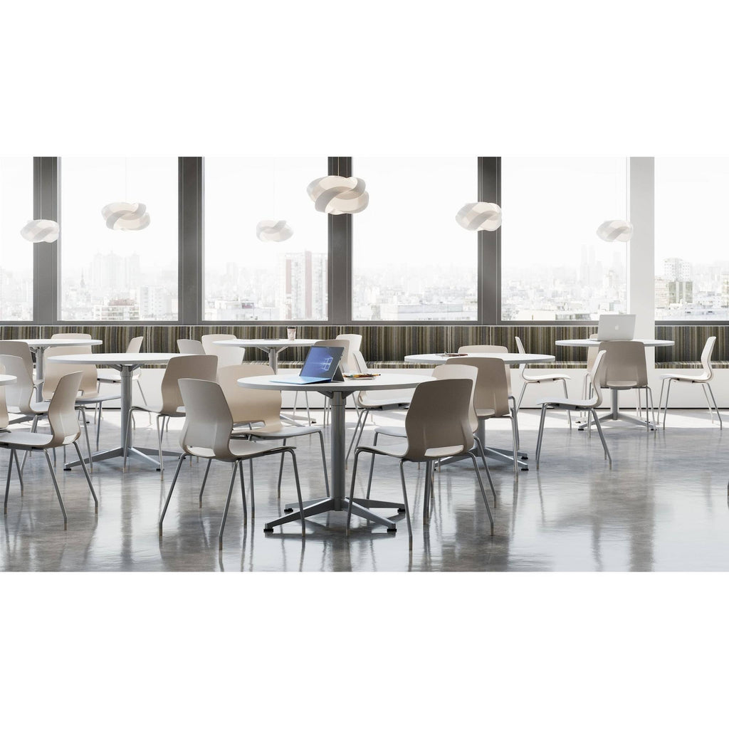 Square Pedestal Table Cherry Top Silver Base Bistro Height G7520