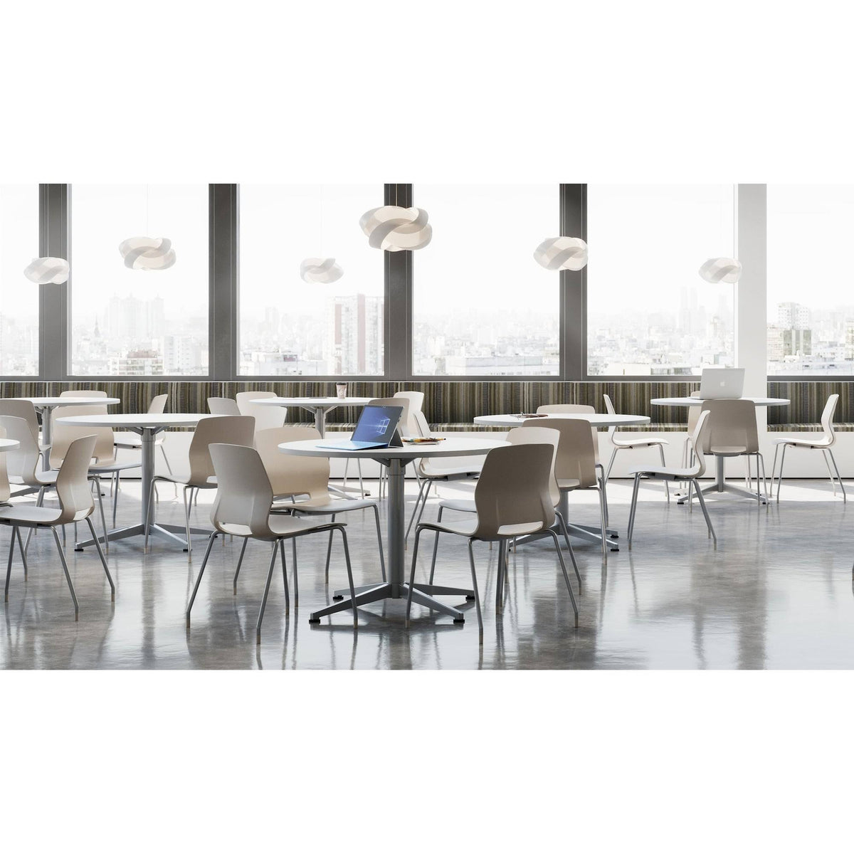 Square Pedestal Table Cherry Top Silver Base Bistro Height G7520