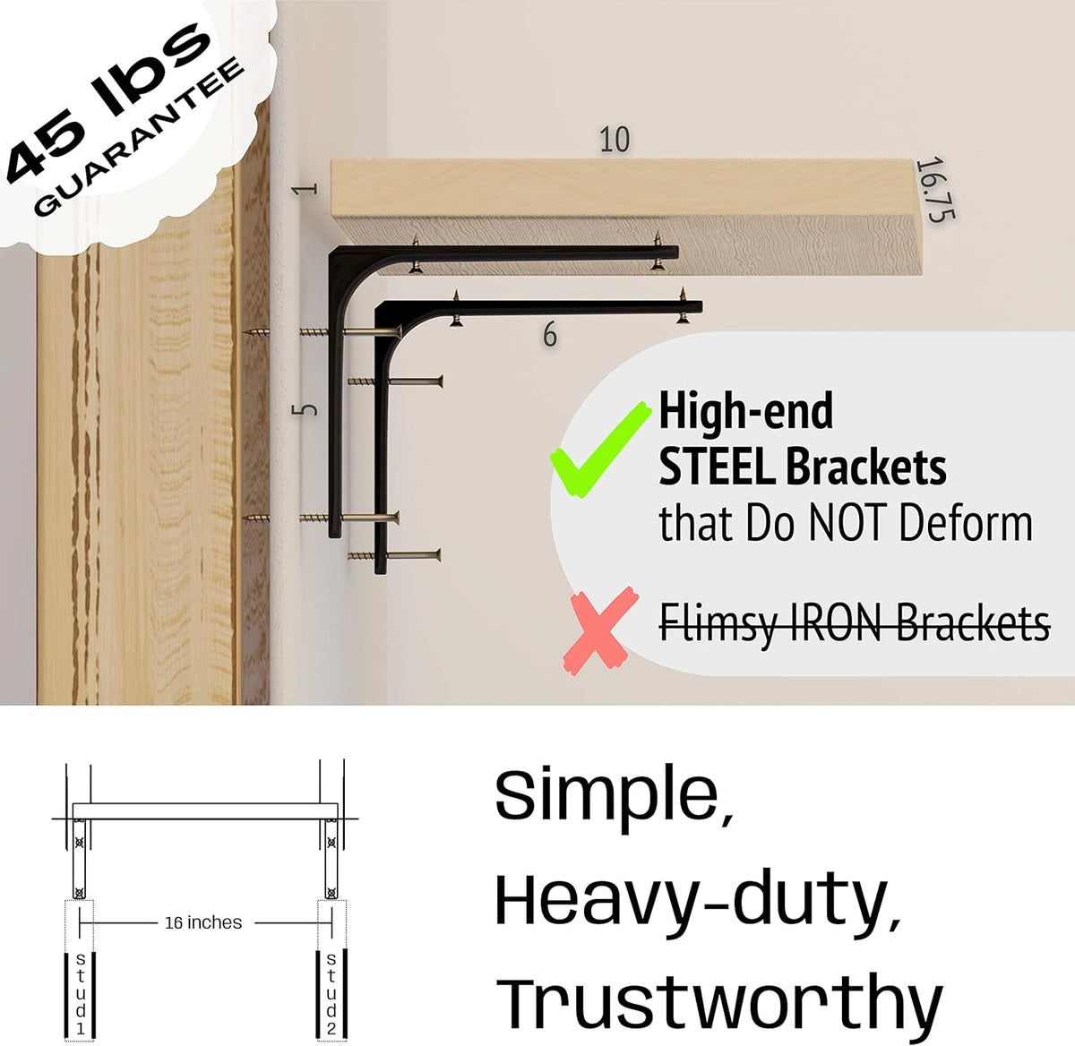 Cat Shelf Wall Furniture, 45-lb-tested-capacity, 16.75 x 10 x 1 in Wood Cat Tree, 1 pc. Z793243