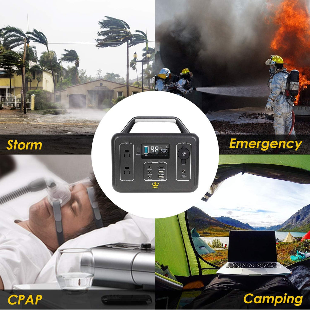 Portable Power Station 300W / 600W Peak Lithium Battery 280Wh 110V AC Pure Sine Wave F956636