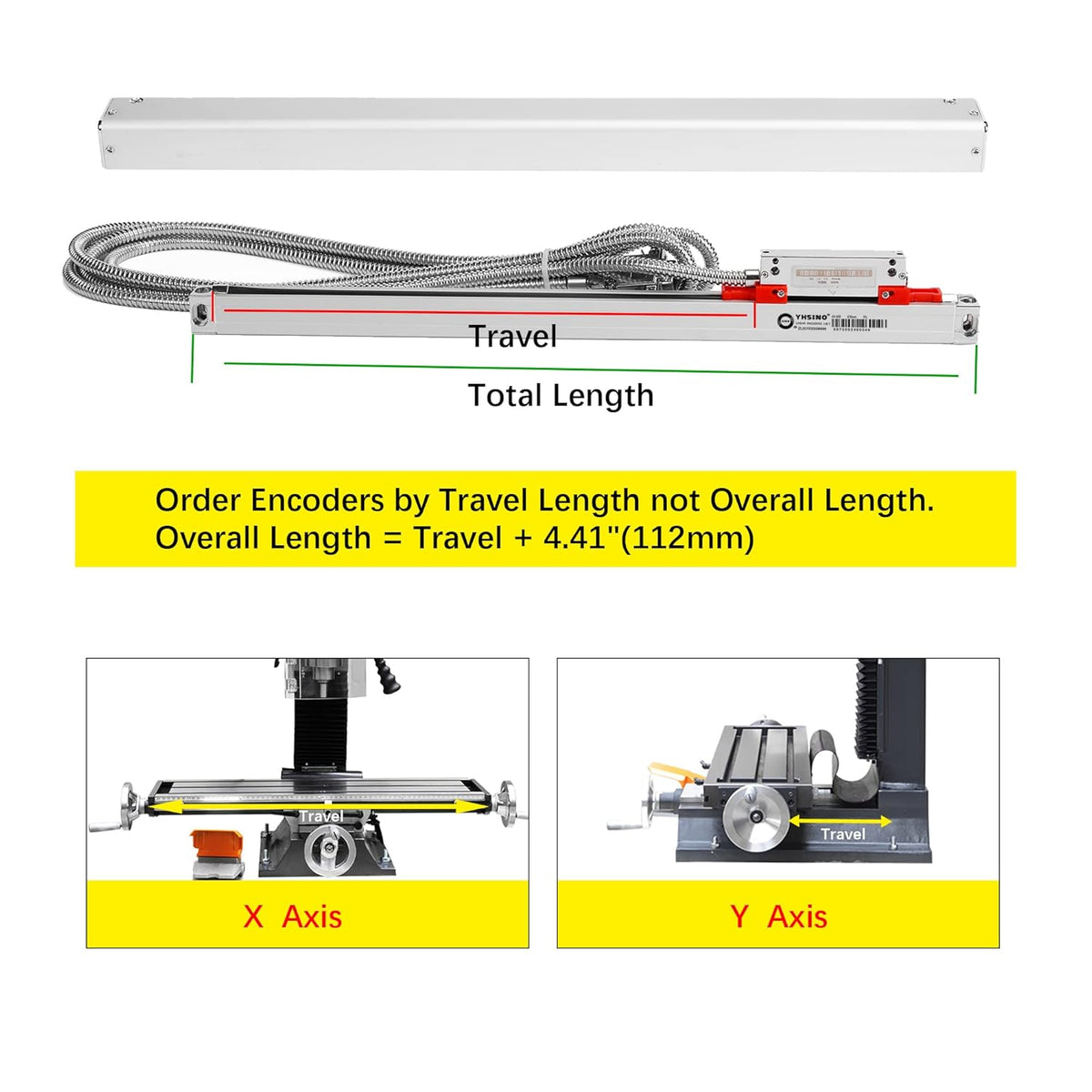 520mm 20.48inch Precision Linear Scale with Accuracy 0.002mm Aluminum Body A54959