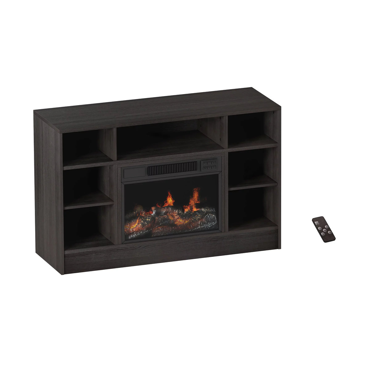 Fireplace TV Stand for TVs up to 48" with Adjustable Thermostat and LED Flame, Gray T826417