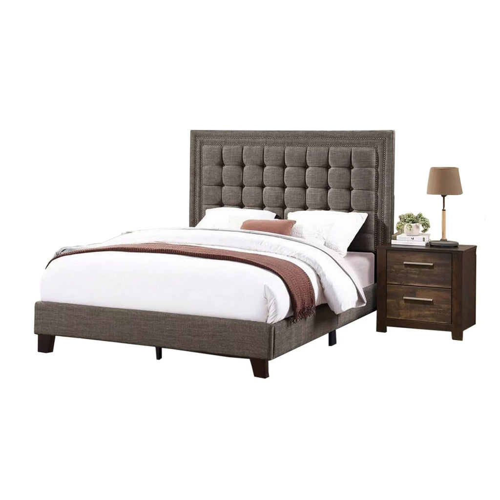 Queen Size Tufted Upholstery Bed K1860