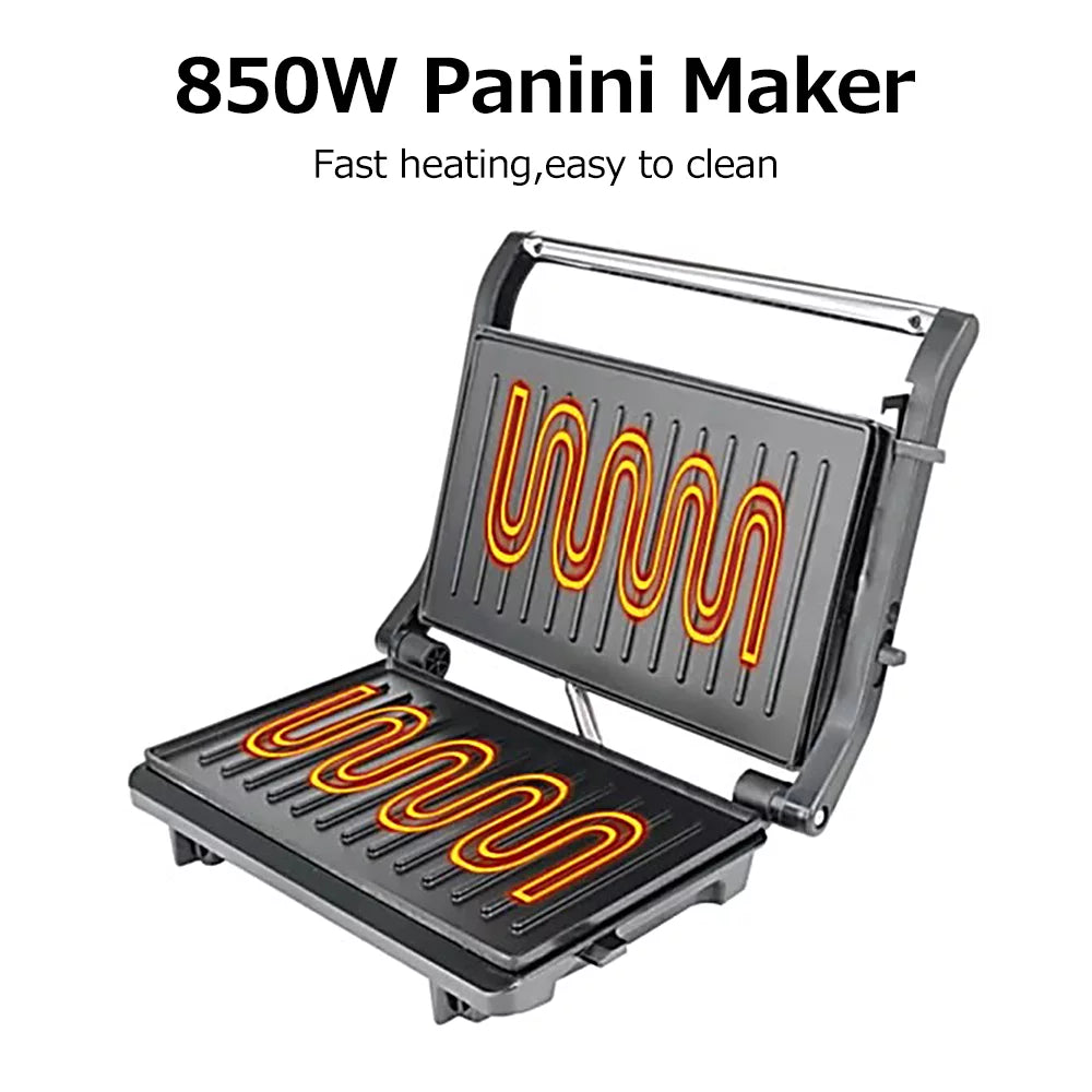 Stainless Steel 850w Sandwich Panini Maker Q7421