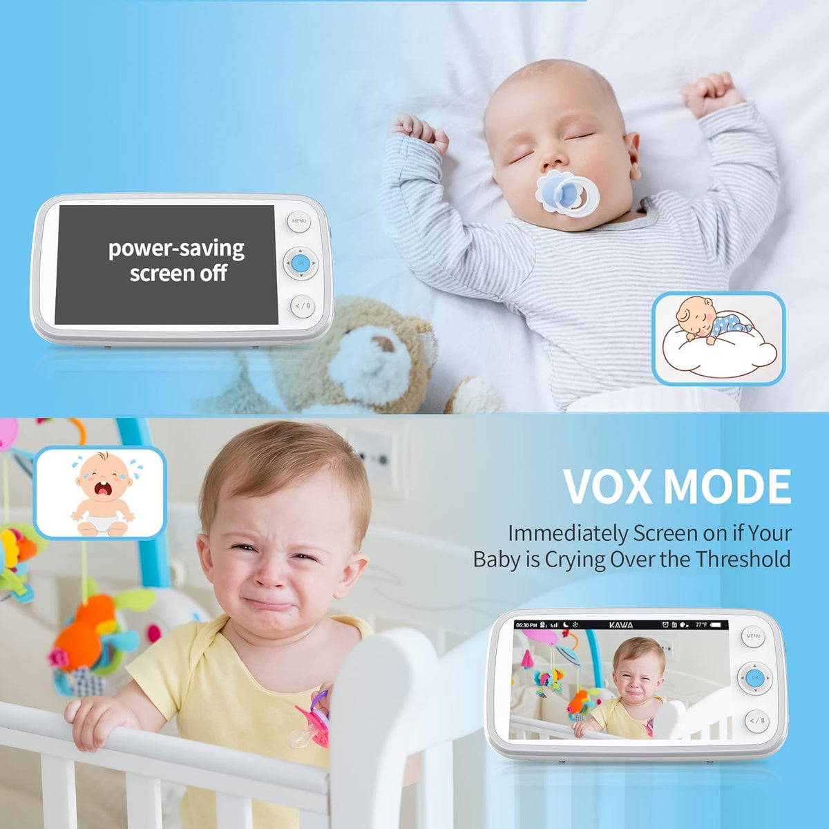 5 720P HD Video Baby Monitor with Night Vision and 2-Way Audio Q116