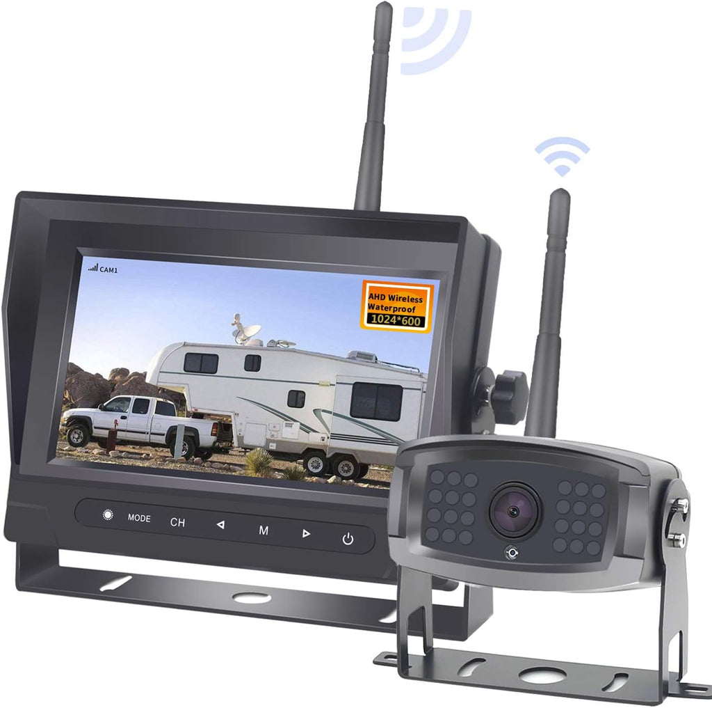 1080P Digital Wireless Rear View Camera with 7'' DVR Monitor IP67 Waterproof O734