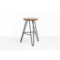 Natural Brown Ash Wood and Steel Bar Stool T7711
