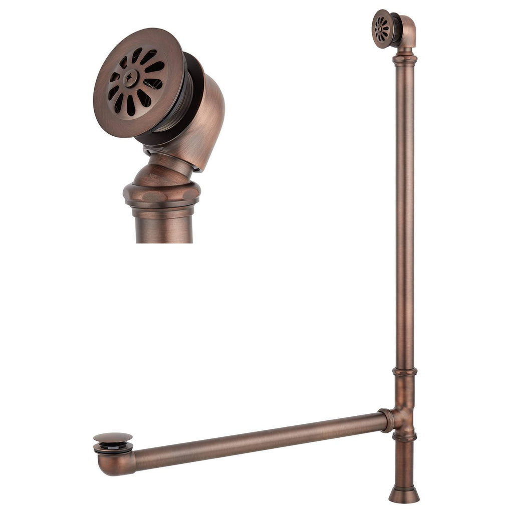 Black Pop-Up Tub Drain with Swivel Head and Daisy Wheel Overflow C639711