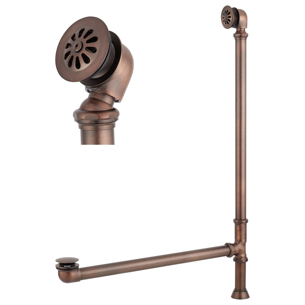 Black Pop-Up Tub Drain with Swivel Head and Daisy Wheel Overflow C639711