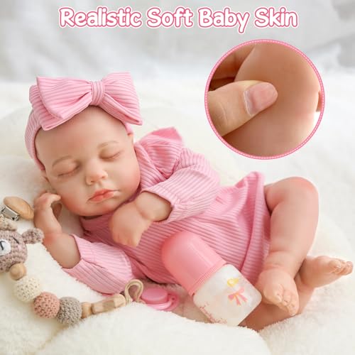 18 Inch Sleeping Baby Doll with Magnetic Pacifier D72105