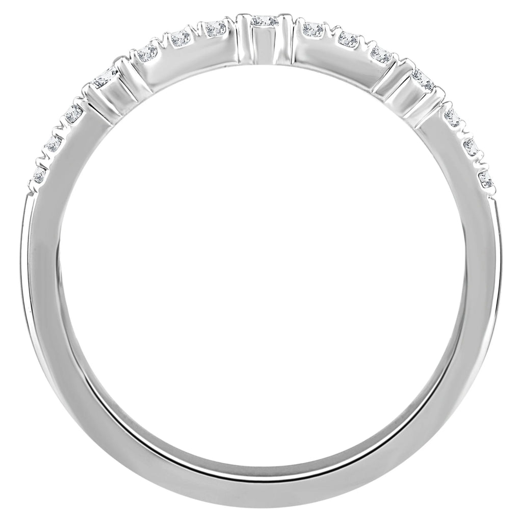 10K White Gold Diamond Stackable Band Y3248
