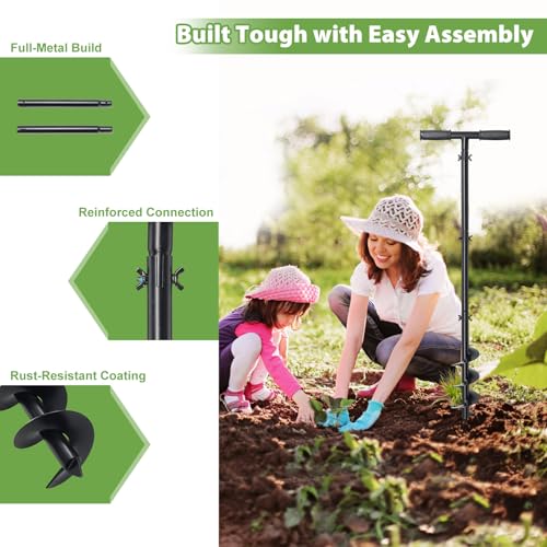 38 Inch Post Hole Digger Hand Auger Spiral Drill R7073
