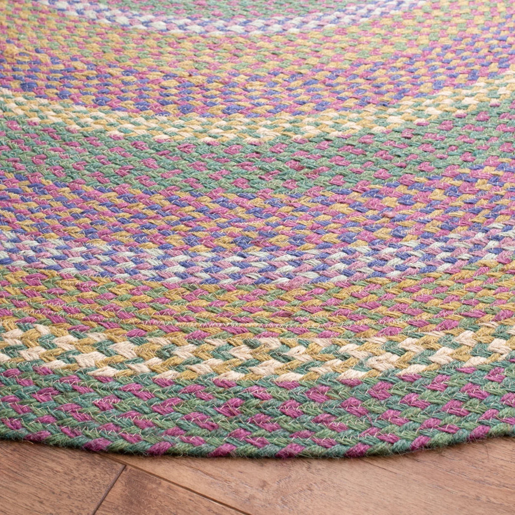 Handwoven Green Pink Rug C11053