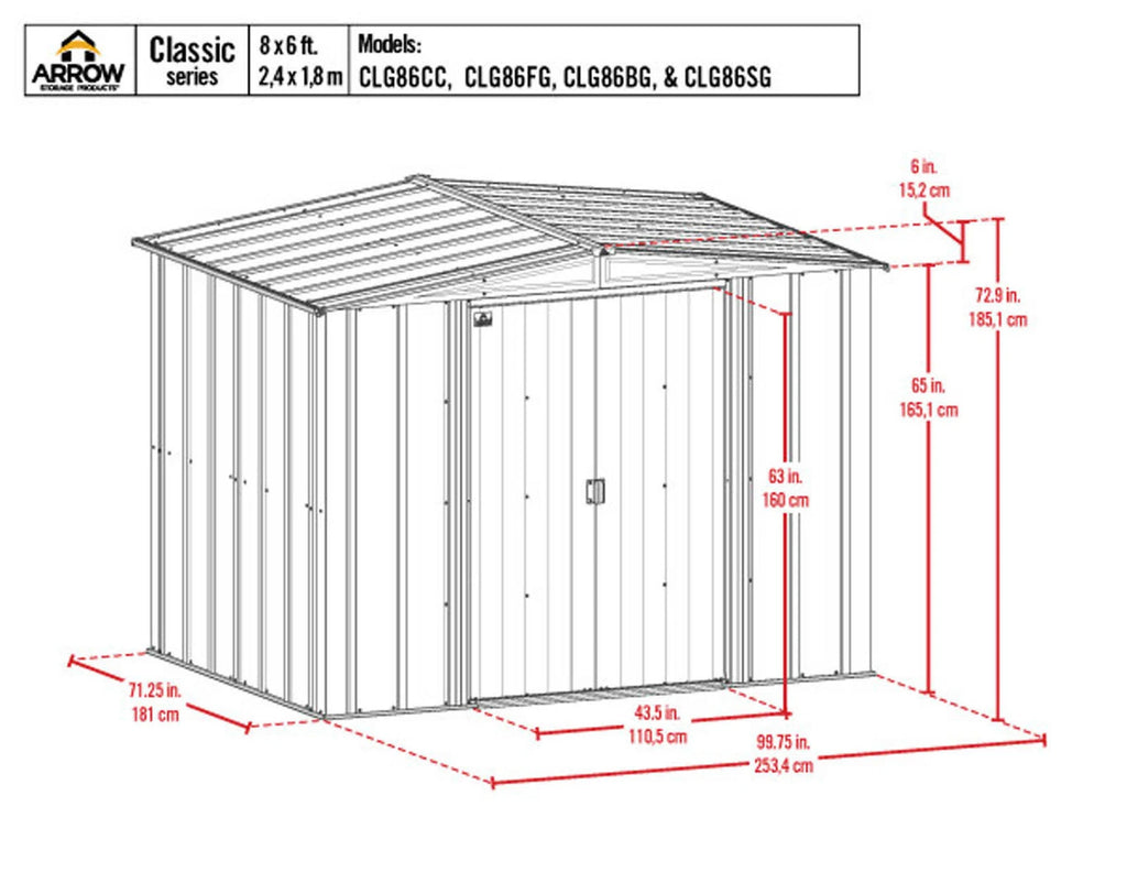 Blue Grey Steel Storage Shed M72220