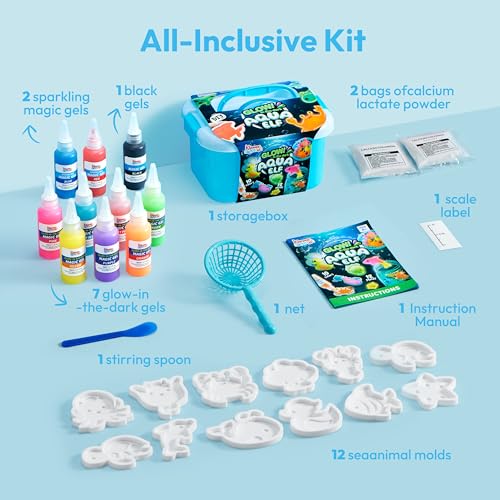 Glow-in-The-Dark Water Gel Kit with 10 Gels and 12 Molds V331447