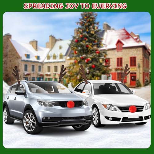 2 Pack Red Nose Car Antler Christmas Decorations S92455