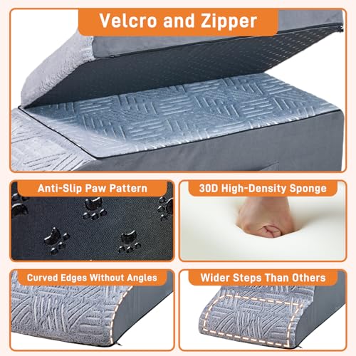 Black Non-Slip Foam Dog Stairs I54320