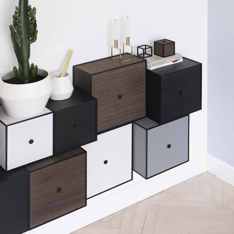Black Stained Ash Frame Box with Door Q3270