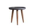 Gray Wood Side-End Table with Round Top C1371