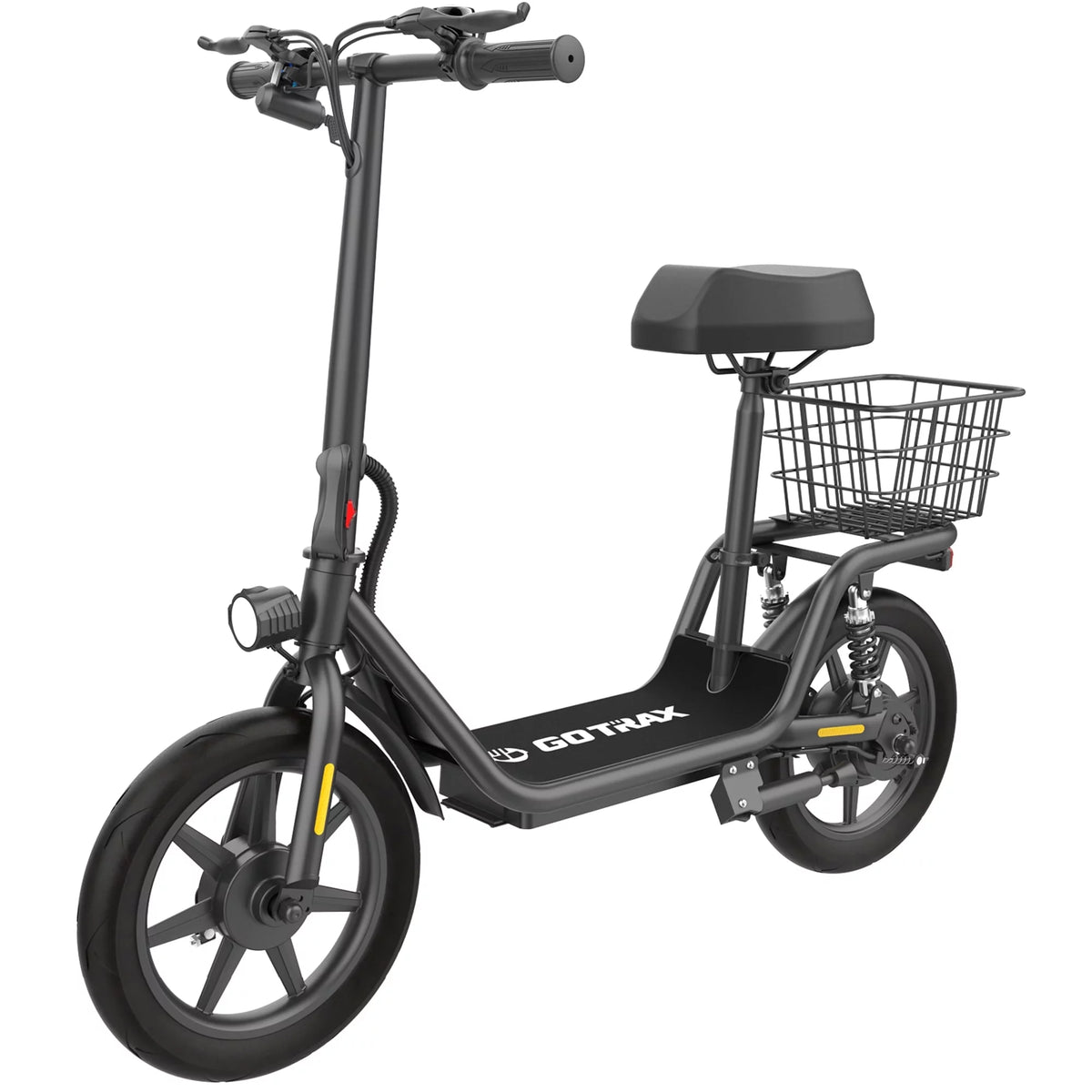 Electric Scooter with Seat, 400W, 14 Pneumatic Tire, Black E909