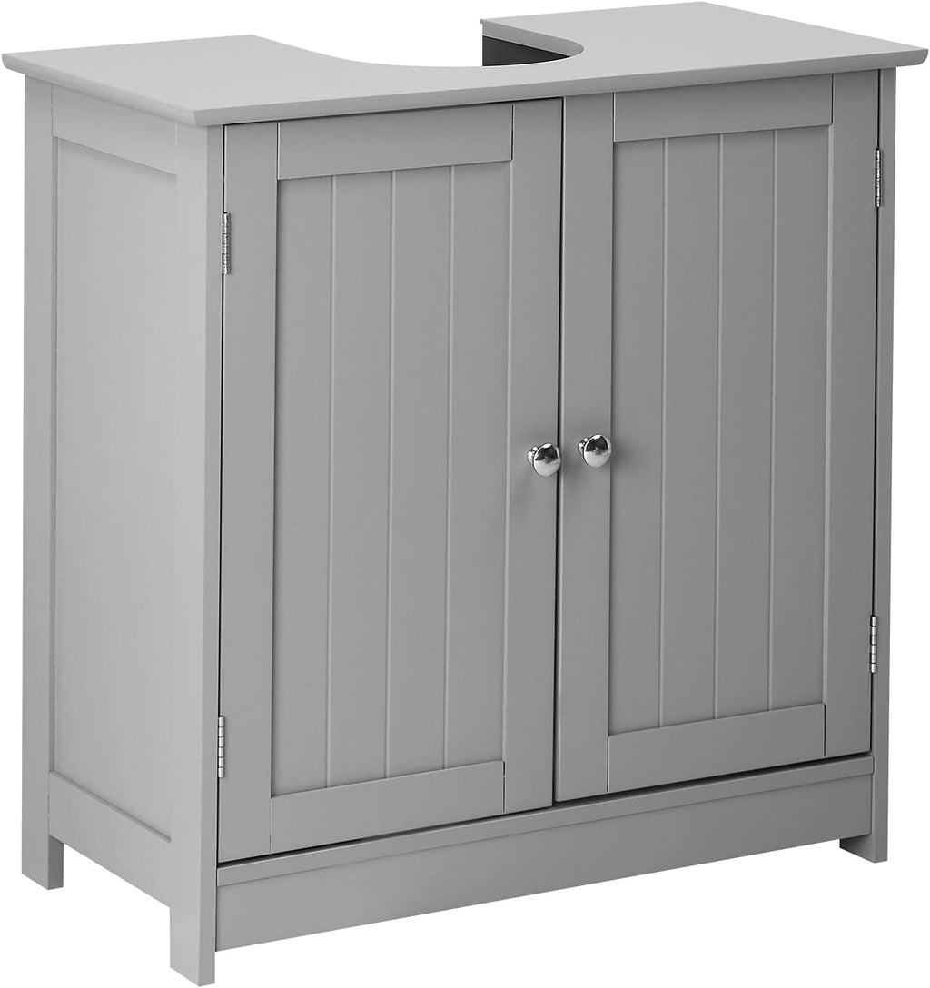 White 2 Door Bathroom Storage Cabinet with Adjustable Shelf J72843