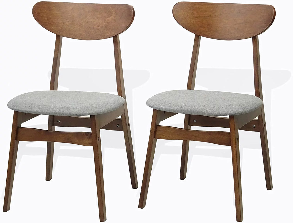 Set of 3 Square Dining Table and 2 Side Chairs Solid Wood Medium Brown F412
