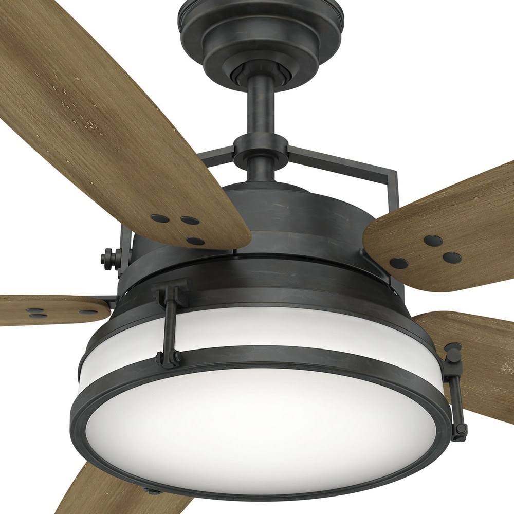 56x22 Aged Steel Ceiling Fan with Light with Wall Control Y635