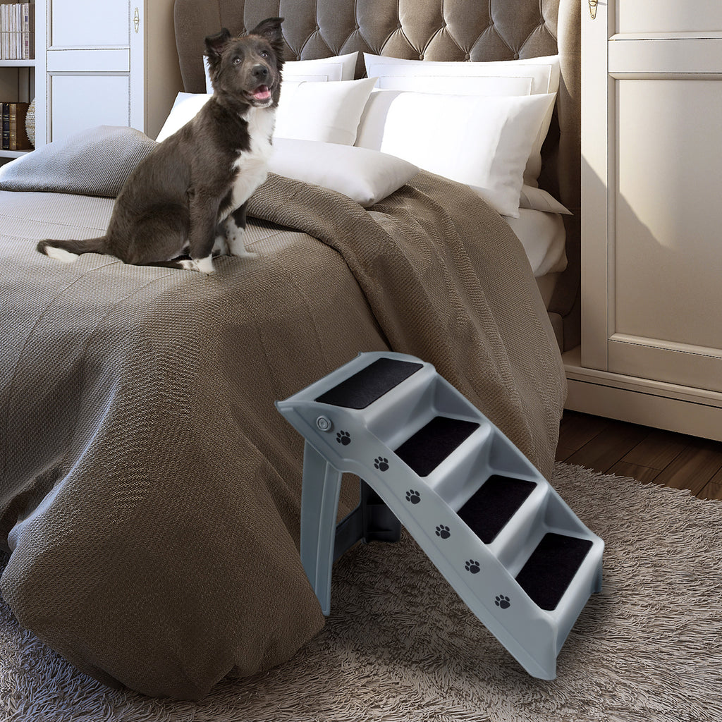 Gray 4 Step Pet Stairs V531150