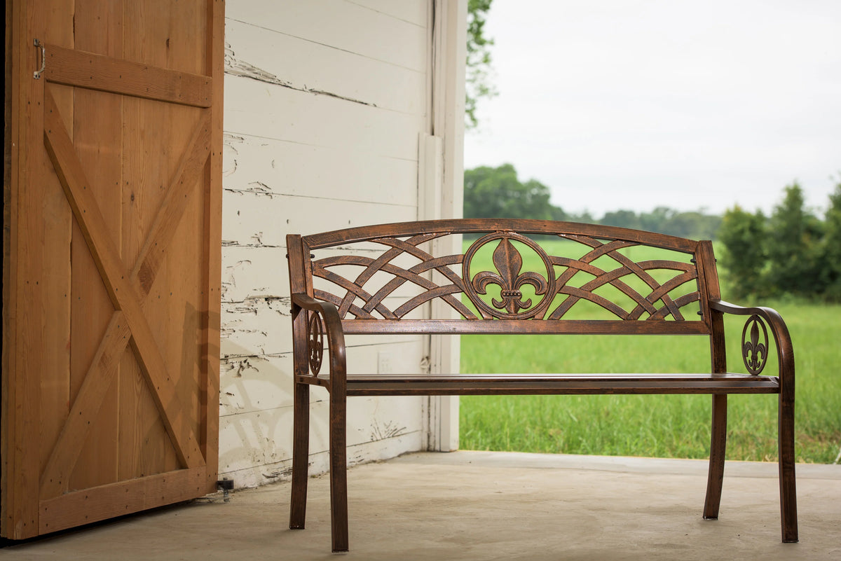 Bronze Metal Patio Bench R693225