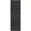 Black Western Red Cedar Board and Batten Shutters Pair R5527